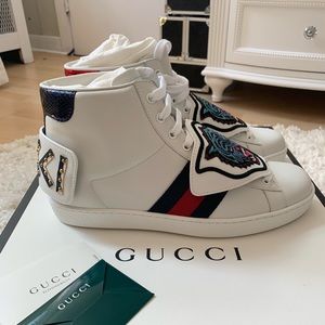 Gucci Ace High Top Sneaker Removable Patches 8.5 M